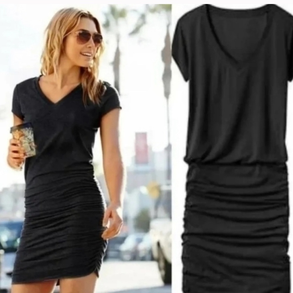 Athleta Topango Tee Shirt Dress Black Size XL